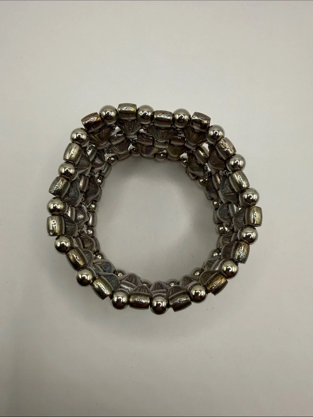 Vintage Silver Tone Rhinestone Crystal Large Cuff Bangle Statement Bracelet